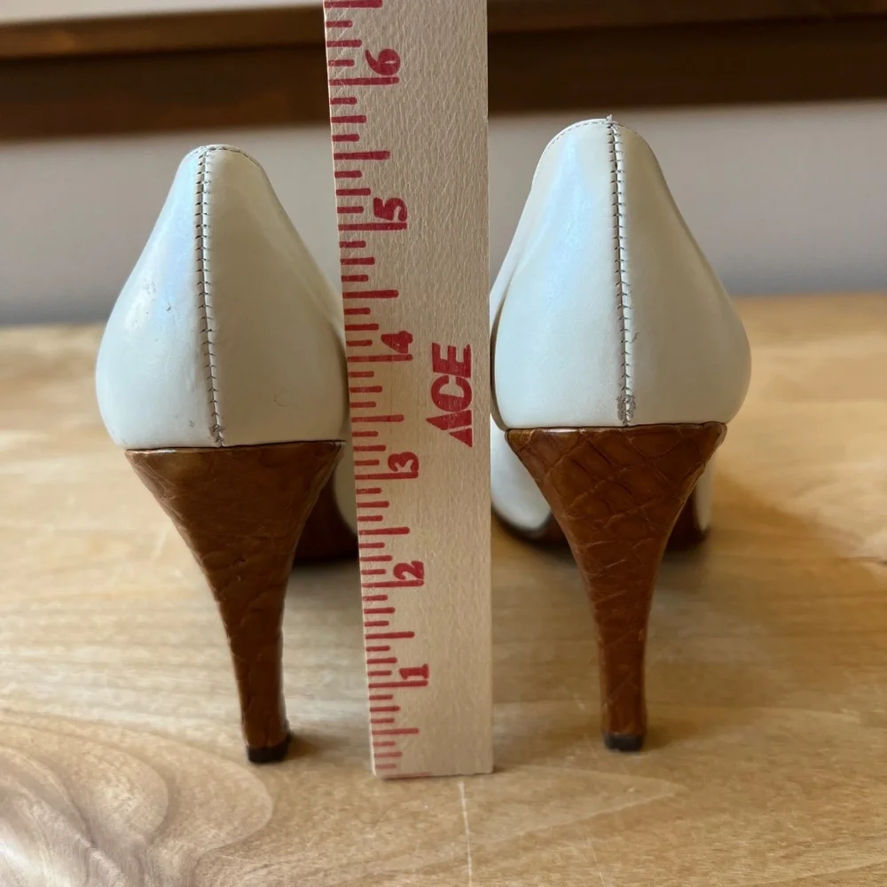 SOLD RALPH LAUREN PURPLE LABEL PUMPS 6B LEATHER CROC CLASSIC CAREER DESIGNER - Picture 6 of 11